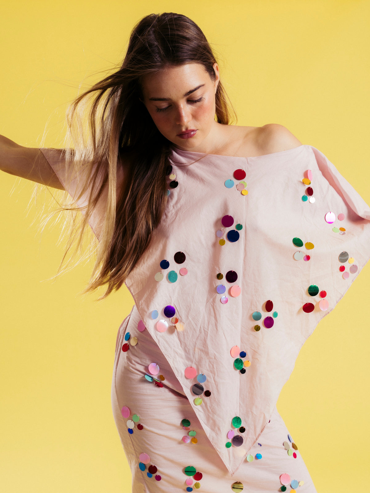 Sequins Cotton Poncho