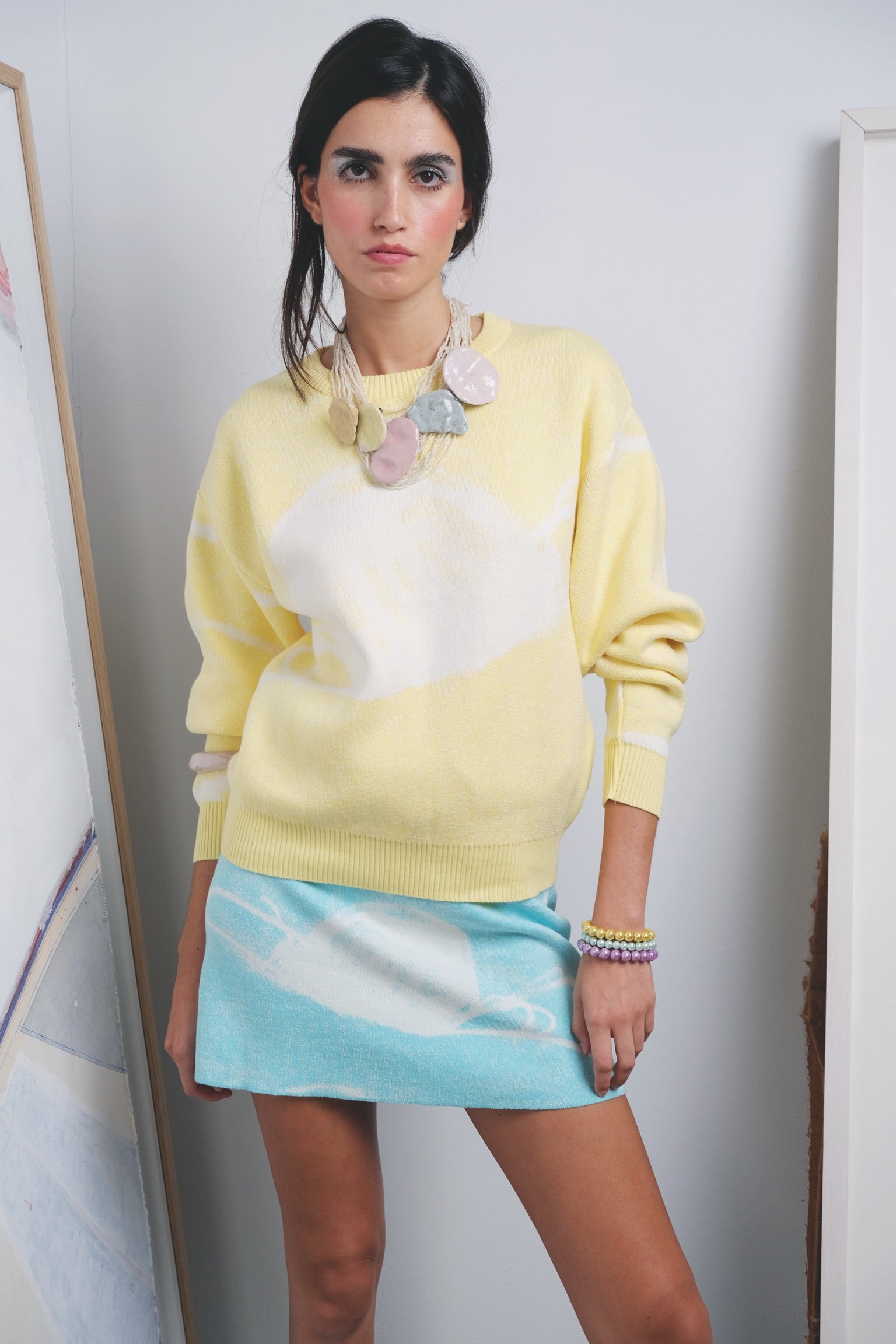 Medusa Cotton Sweater in Yellow