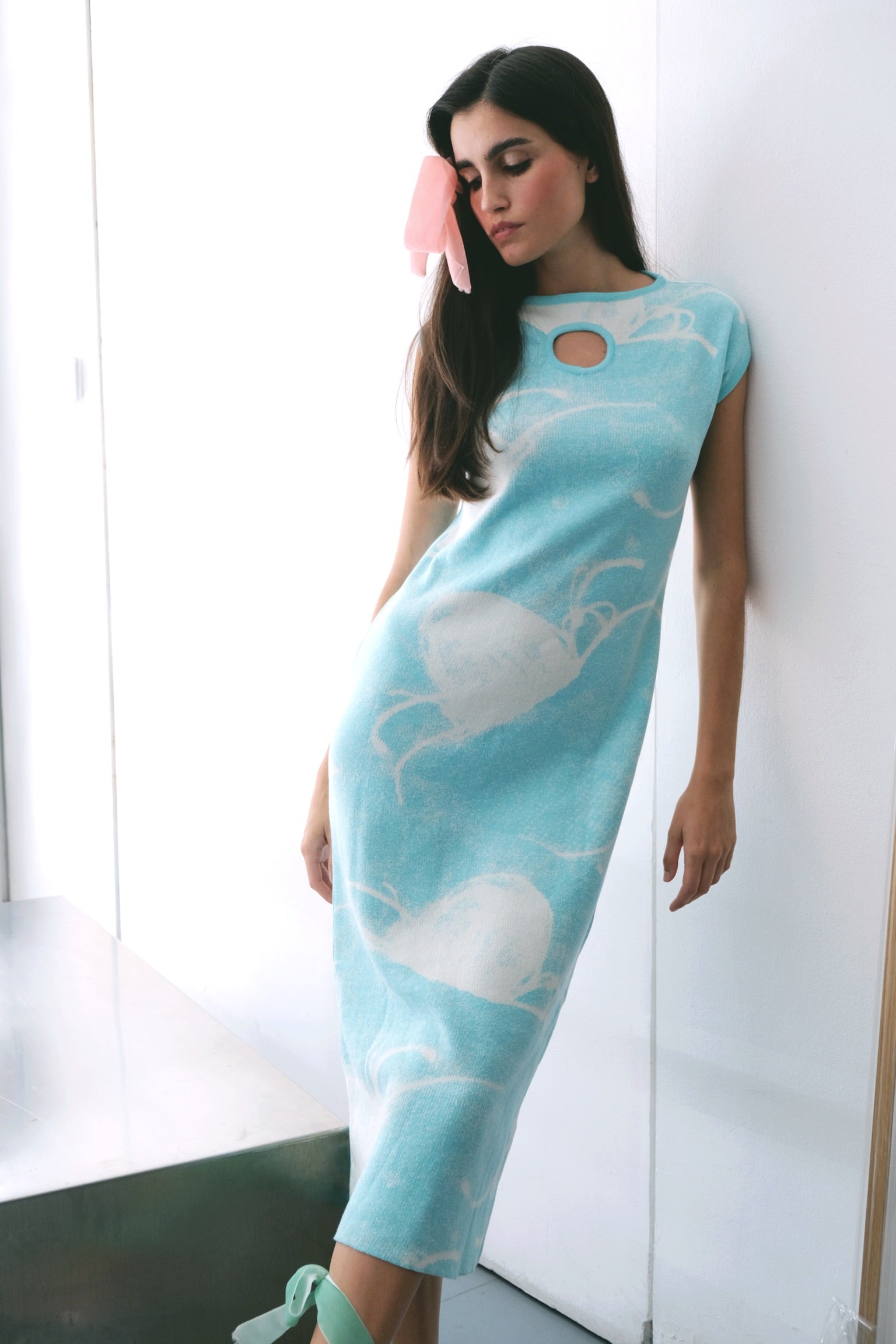 Medusa Cotton Dress in Blue