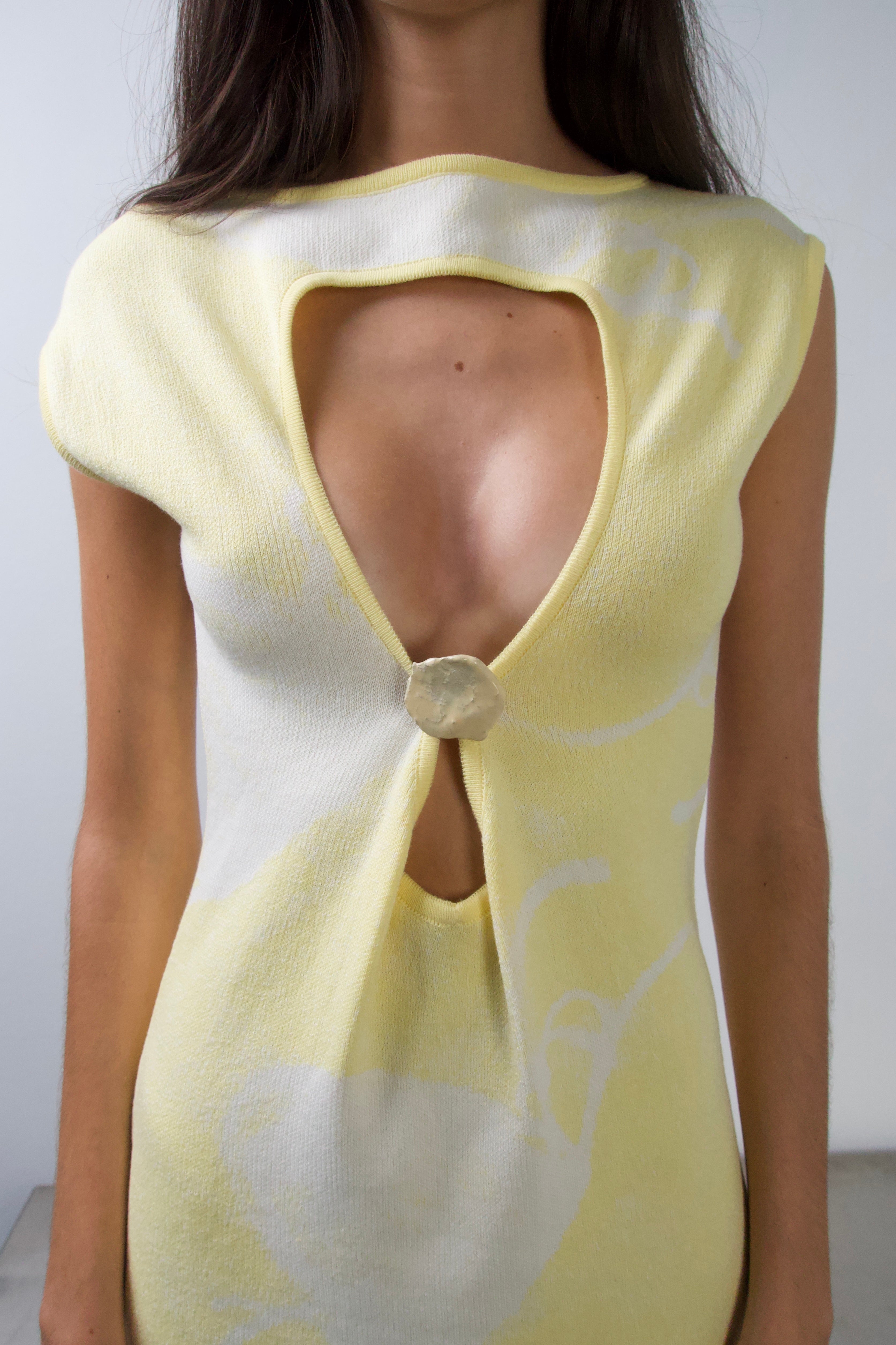 Medusa Cotton Dress in Yellow