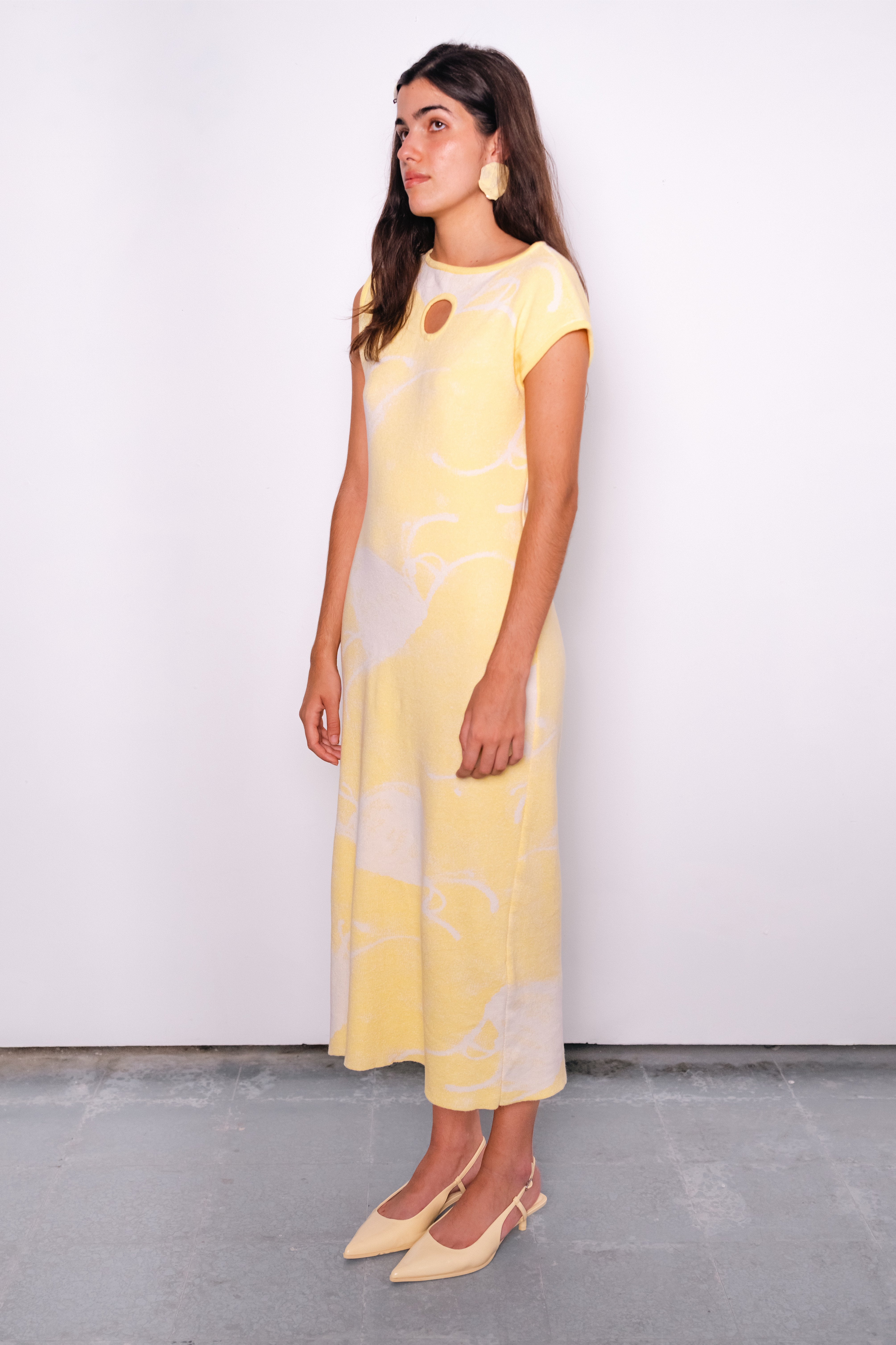 Medusa Cotton Dress in Yellow