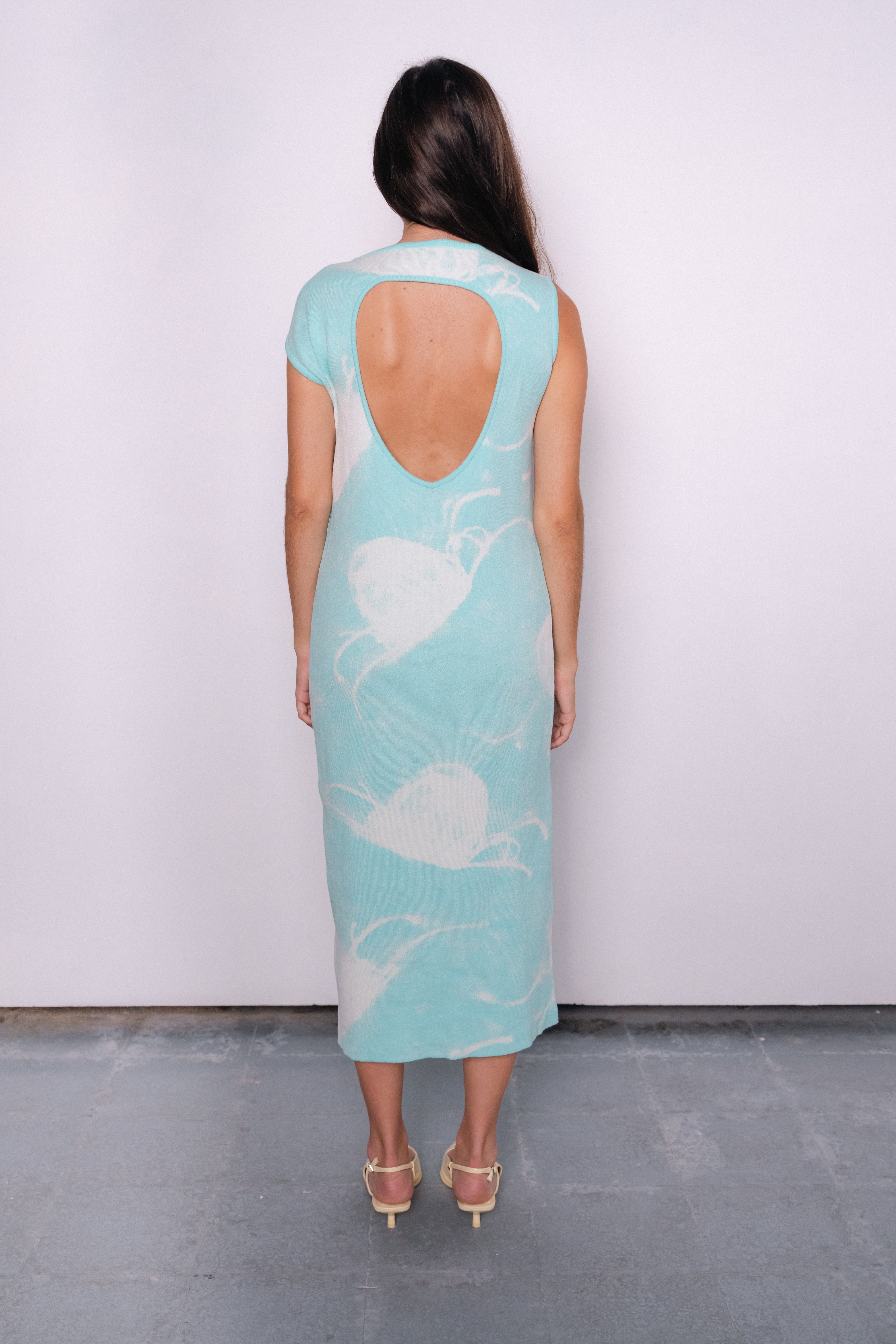 Medusa Cotton Dress in Blue