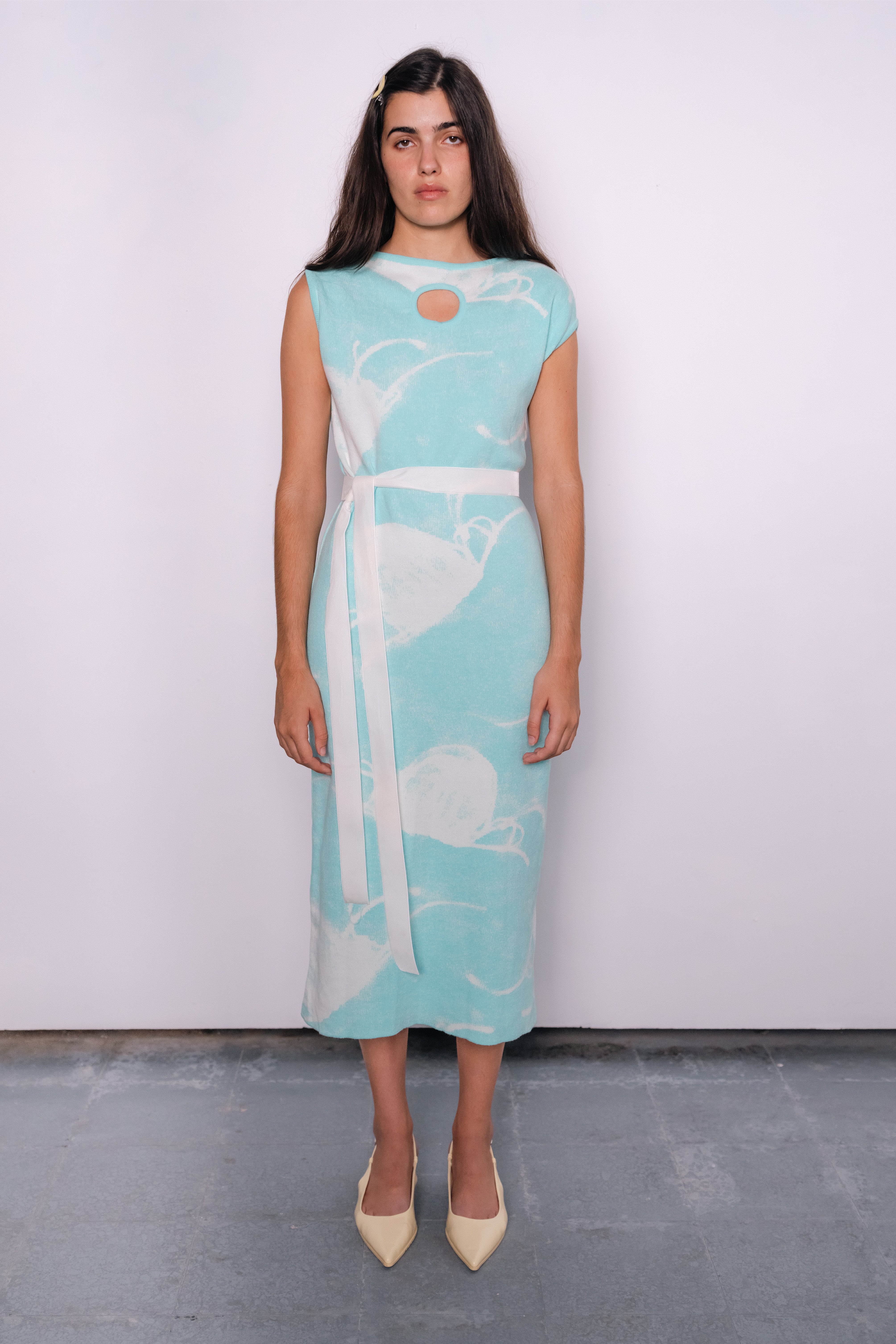Medusa Cotton Dress in Blue