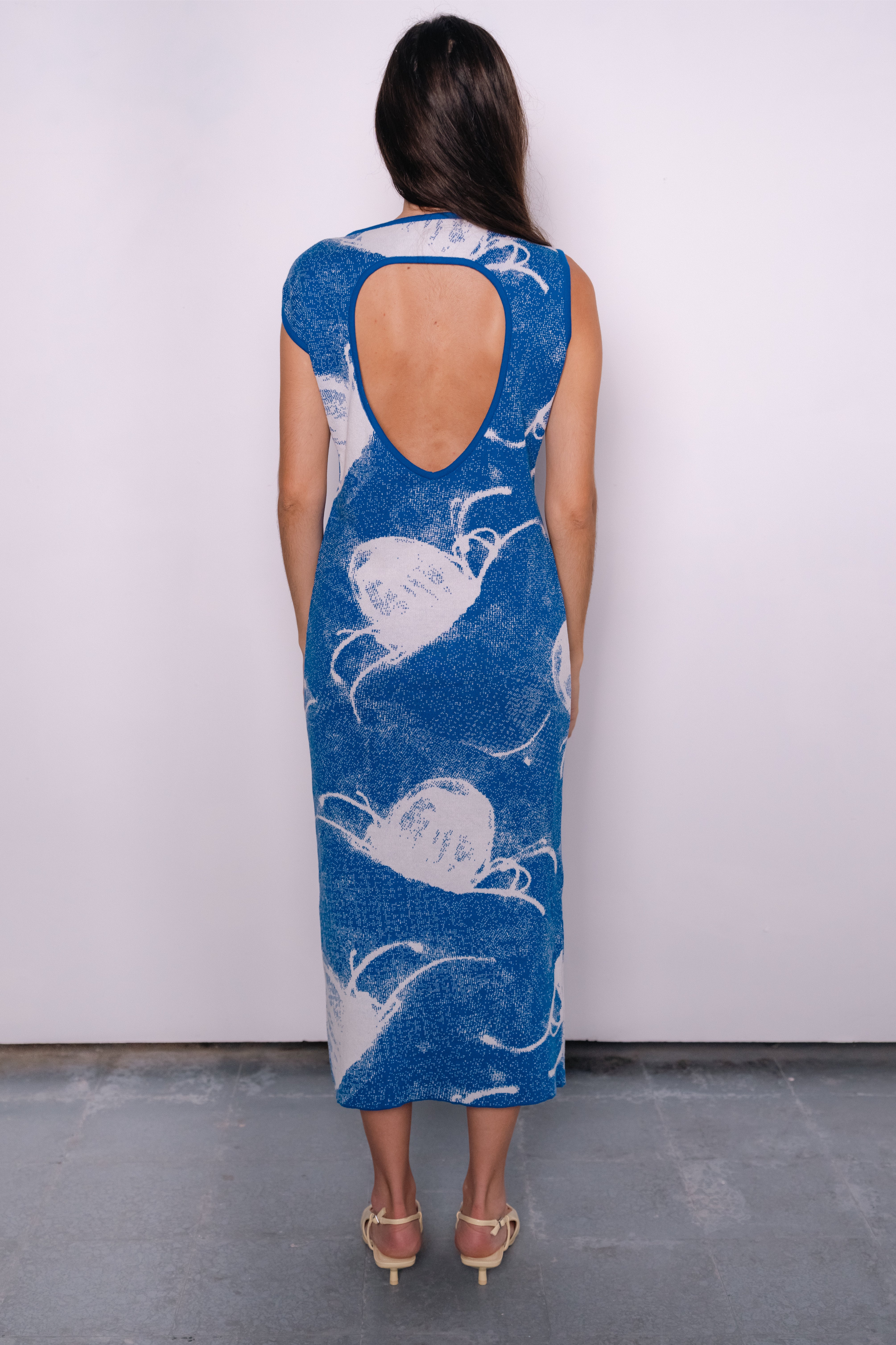 Medusa Cotton Dress in Navy