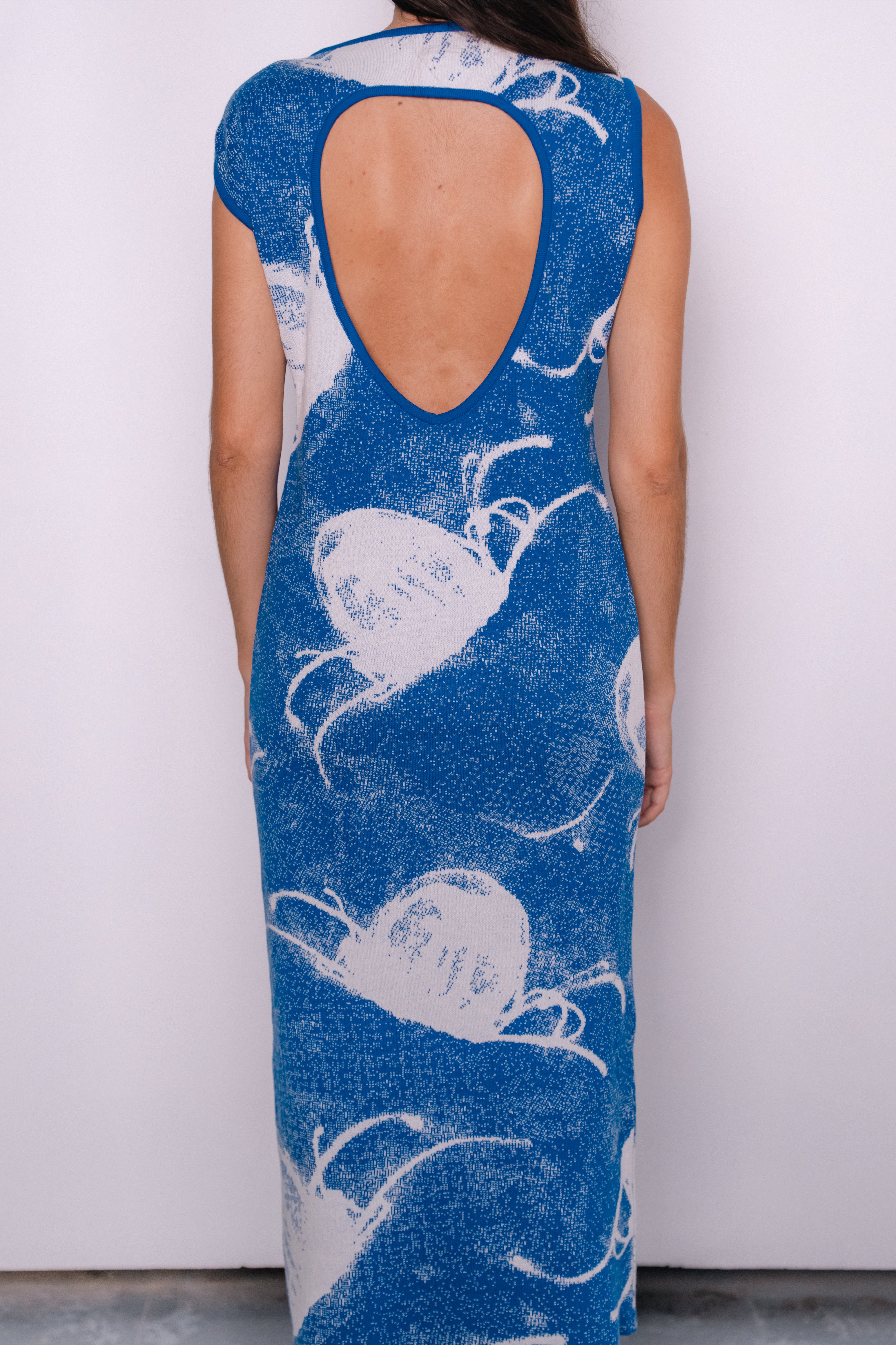 Medusa Cotton Dress in Navy