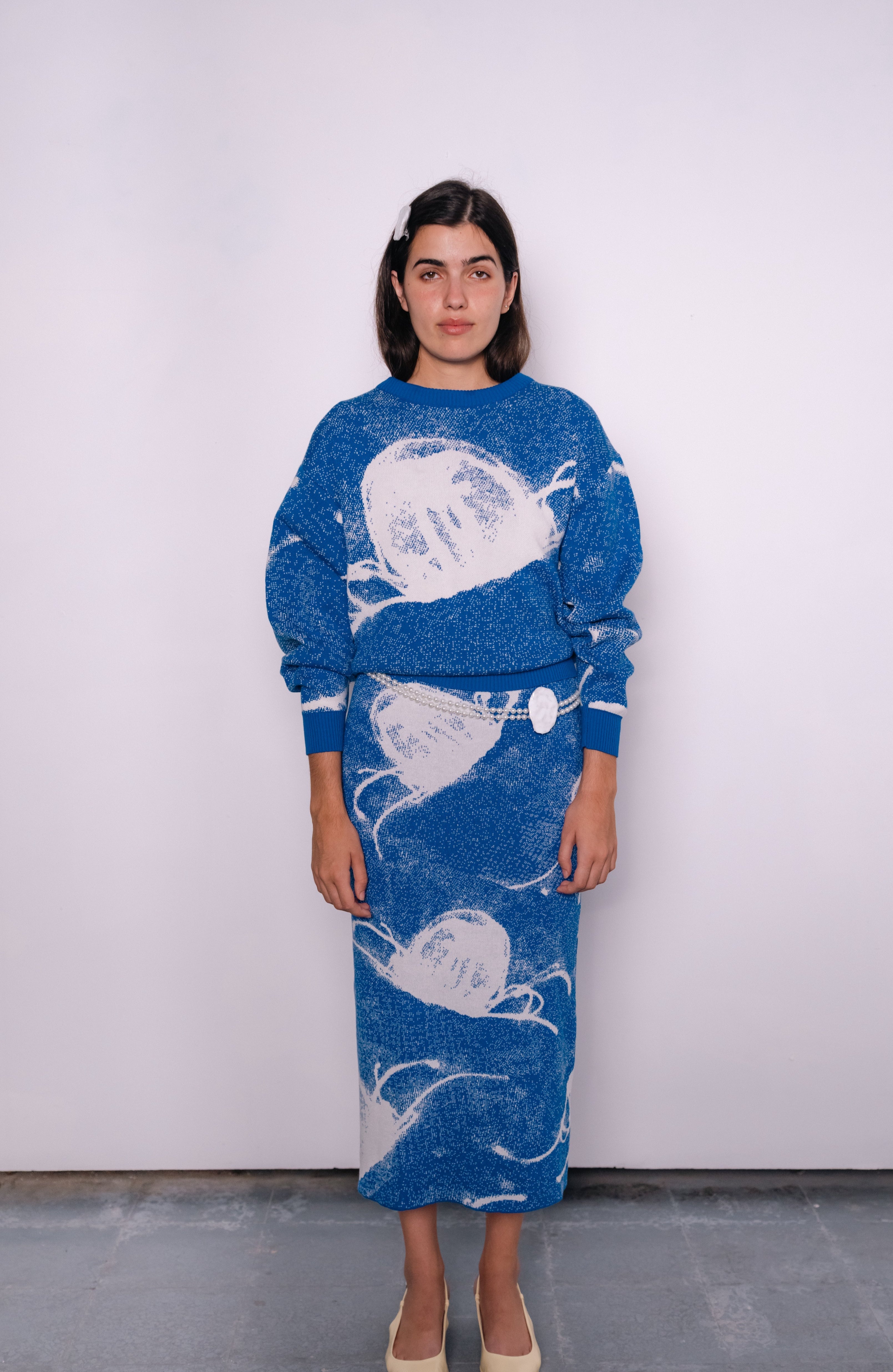 Medusa Cotton Sweatshirt in Navy