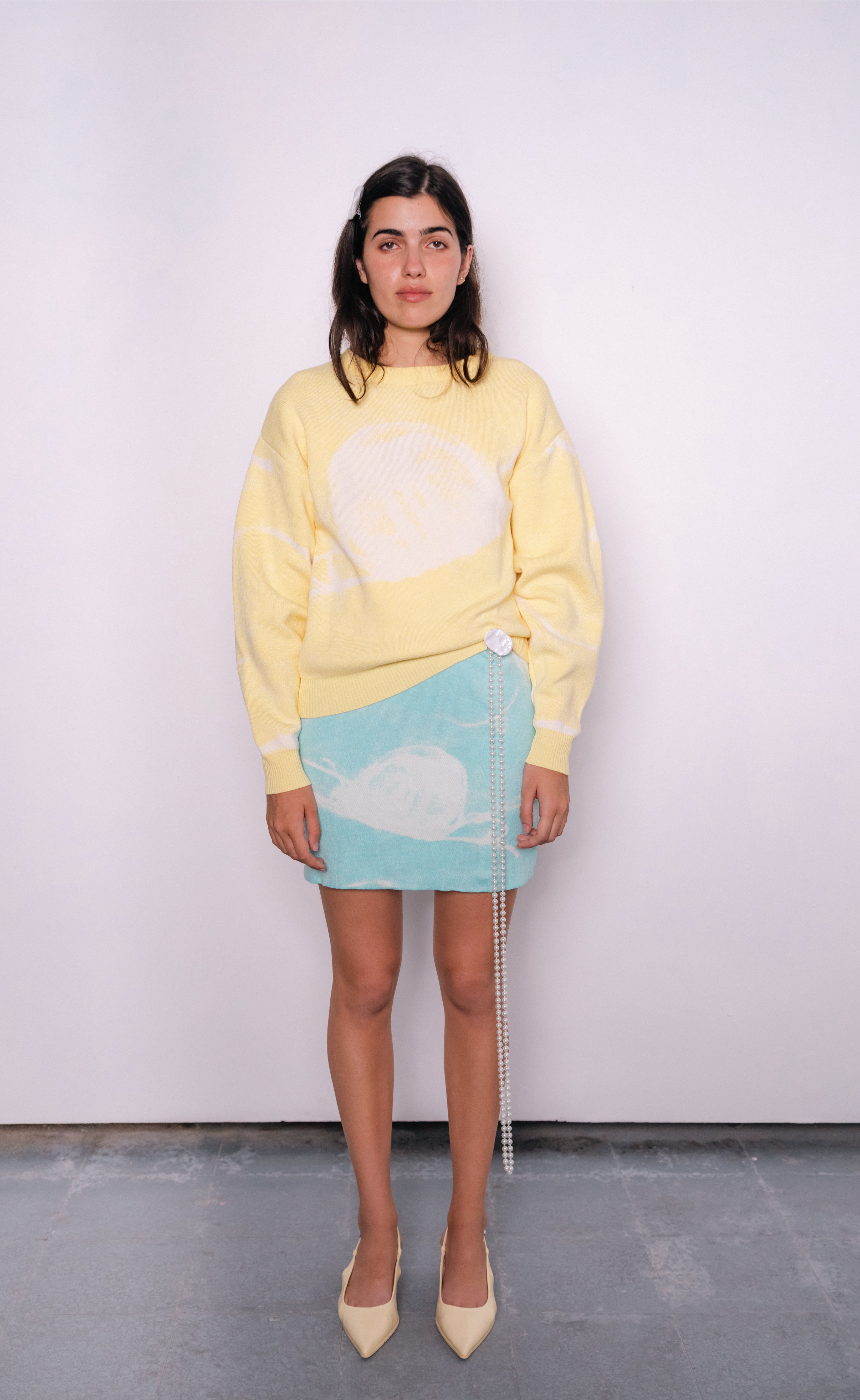 Medusa Cotton Sweater in Yellow