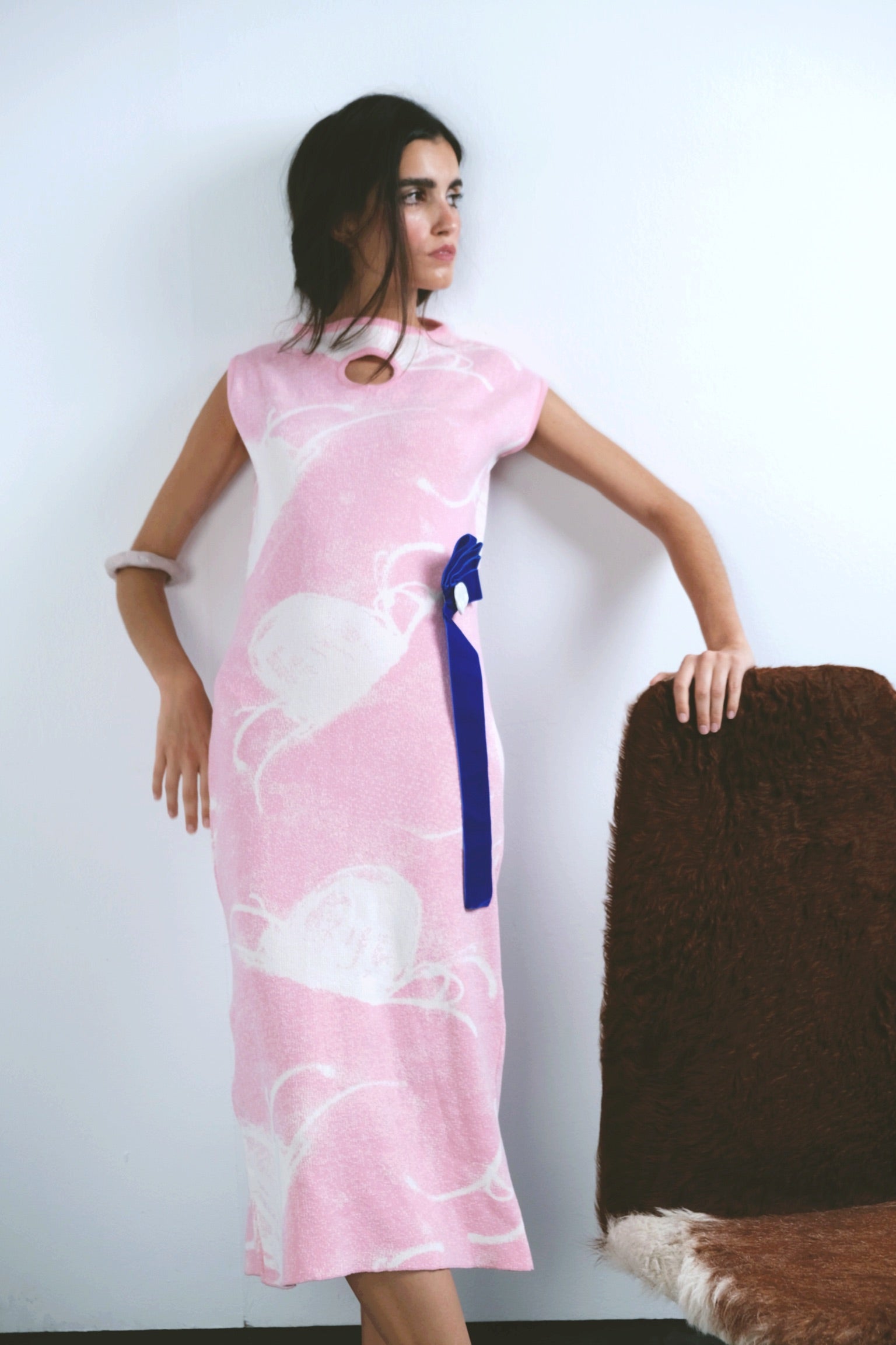 Medusa Cotton Dress in Pink