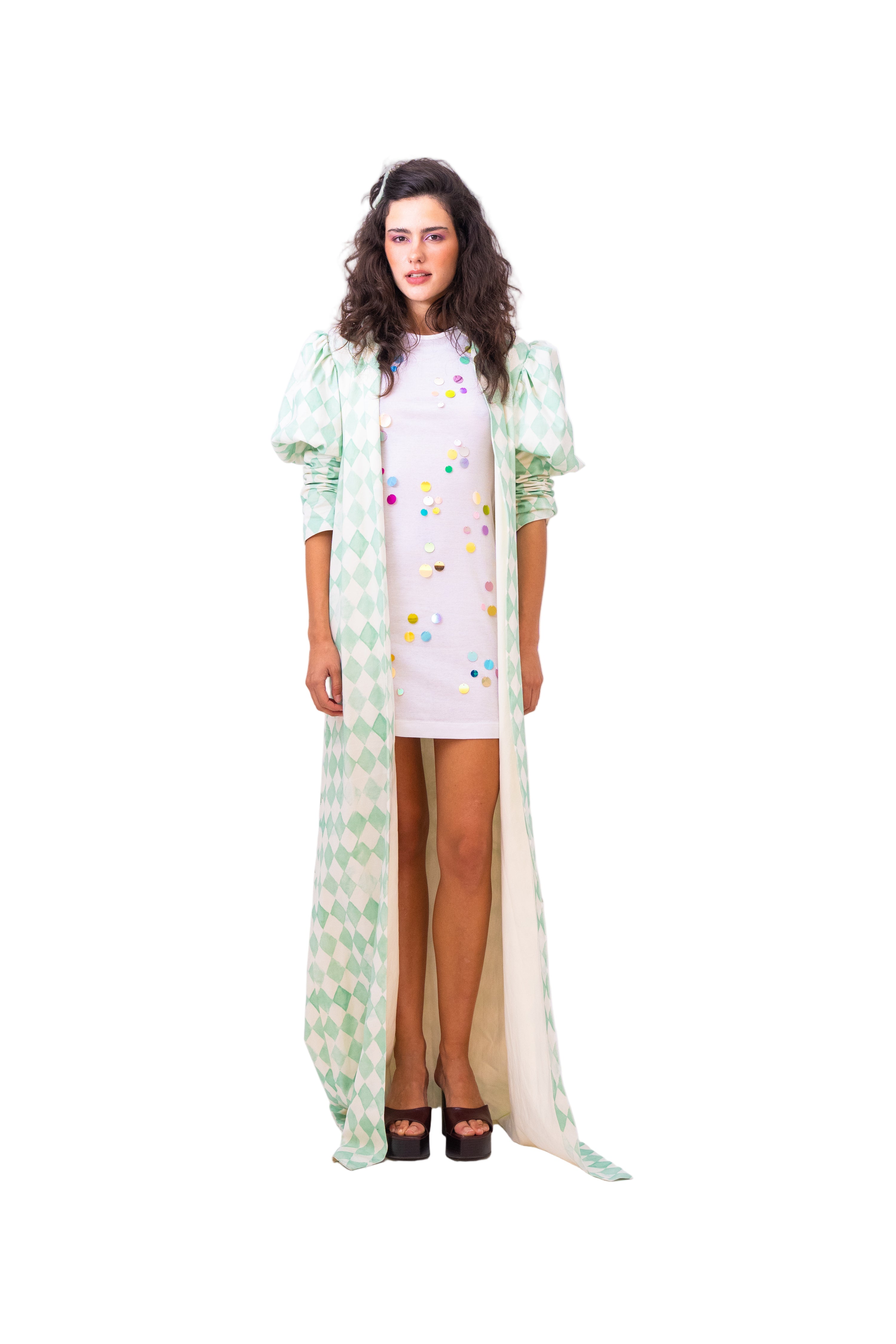 Palm Tree Cotton Twill Kimono