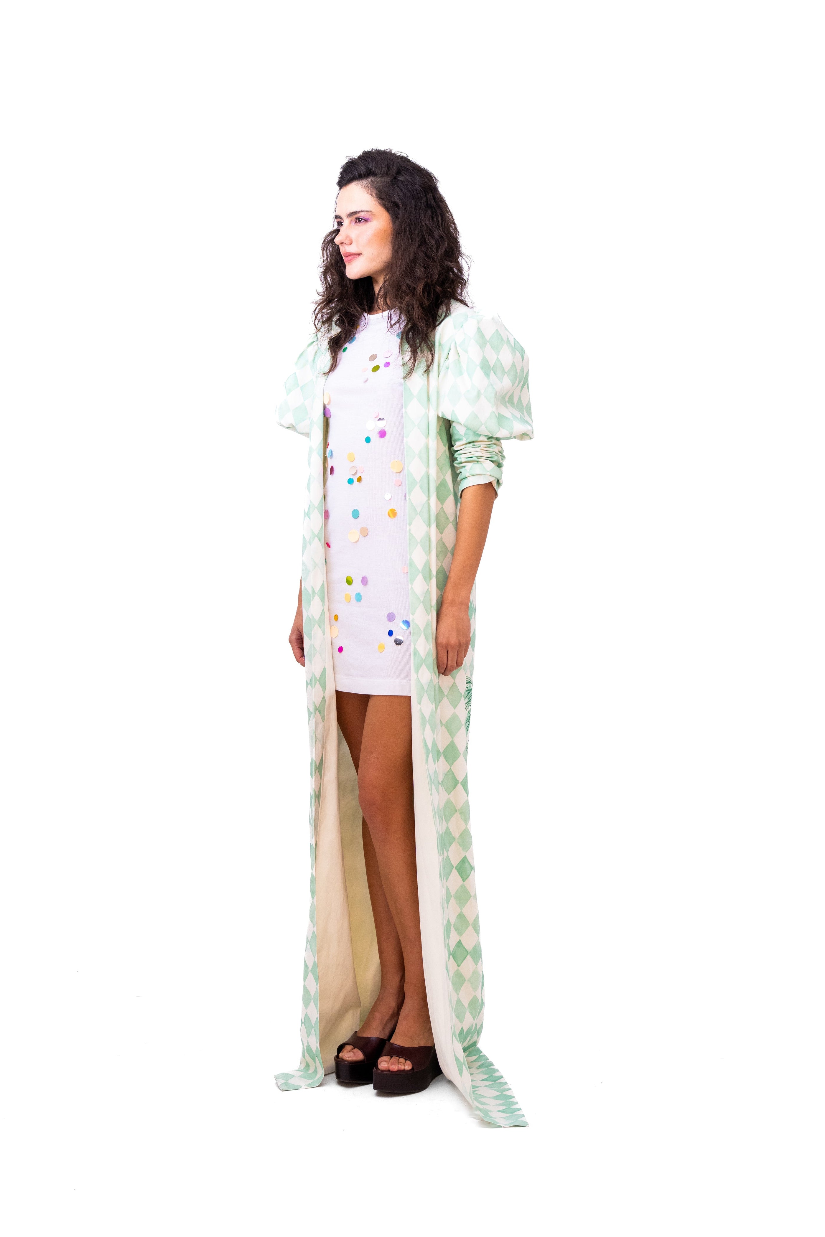 Palm Tree Cotton Twill Kimono