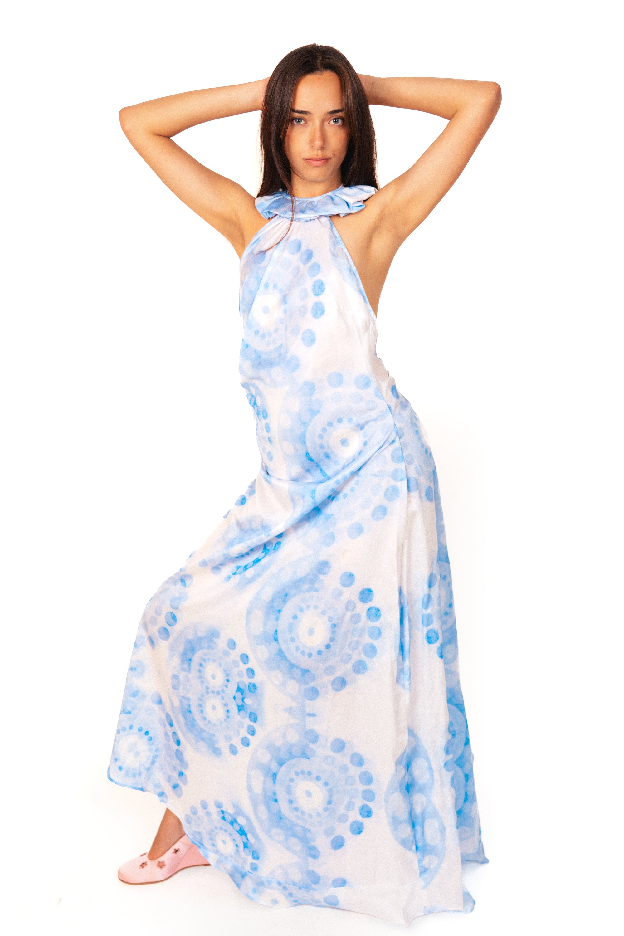 Almada Flowy Dress in Blue