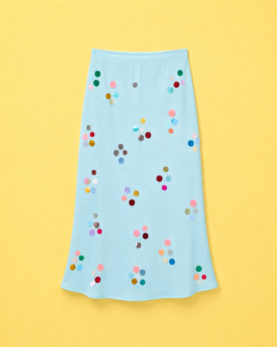 Sequins Cotton Skirt in Pink