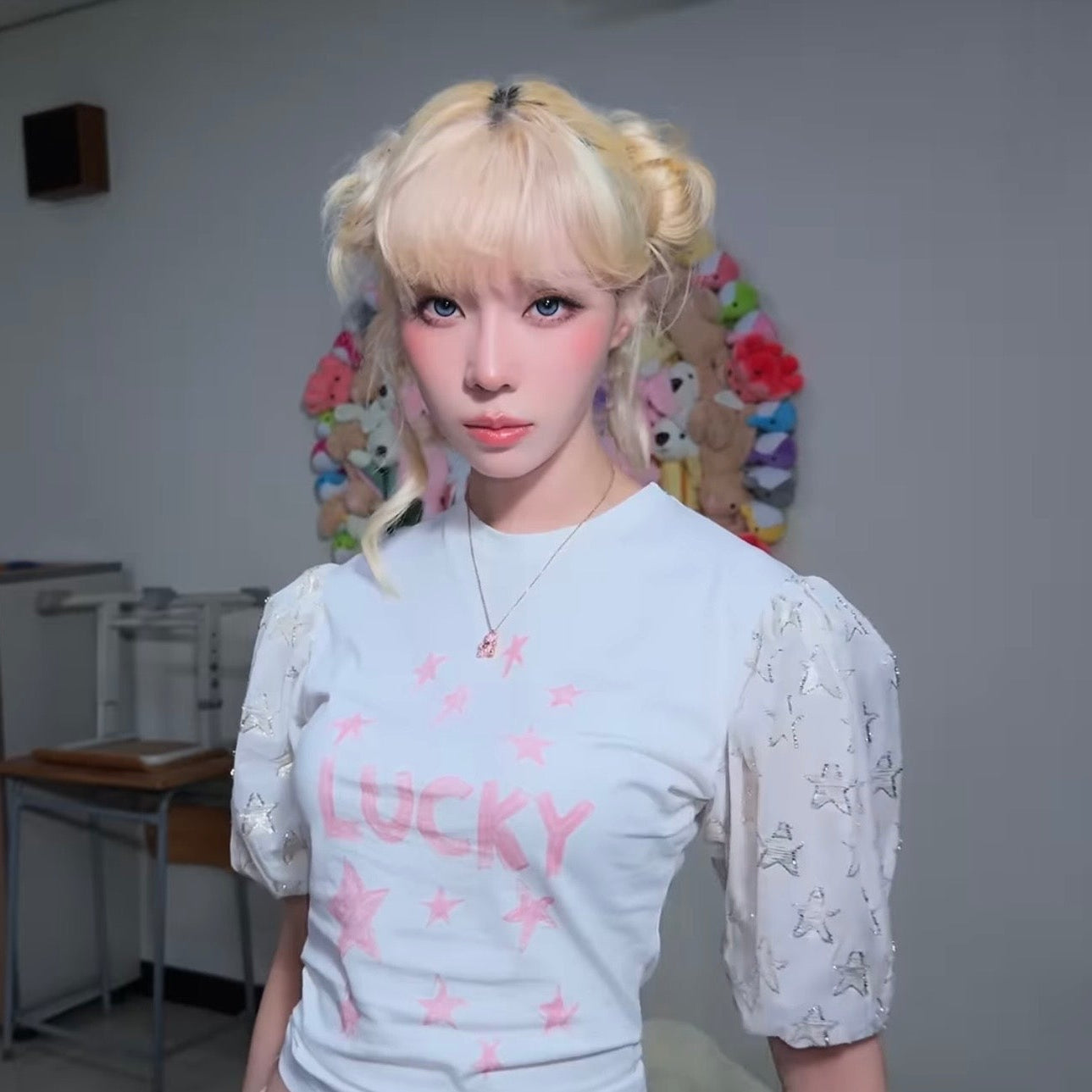 Winter from aespa wearing our Lucky tshirt
