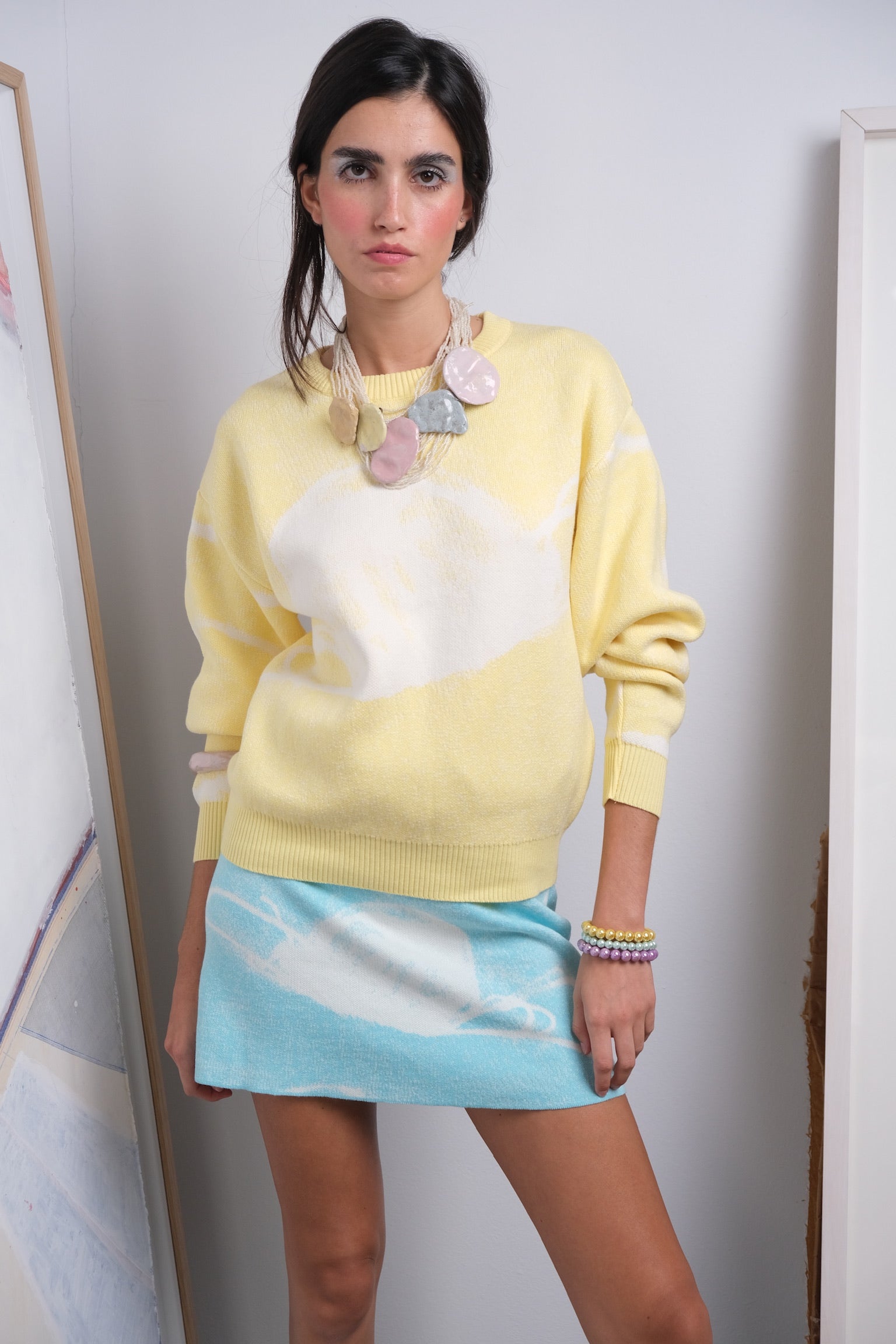 Medusa Cotton Sweater in Yellow